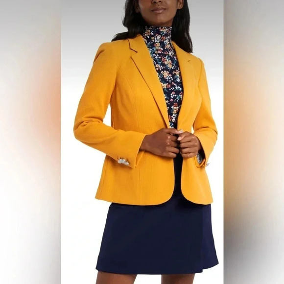 Riley & Rae Women's Harlow Waffle Long Sleeves One Button Blazer Mustard Size XL - Picture 1 of 6